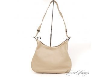 AUTHENTIC GUCCI MADE IN ITALY BUTTERSCOTCH BEIGE NAPPA LEATHER GUNMETAL HARDWARE HOBO BAG