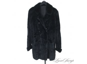 #3 AN ABSOLUTELY BEAUTIFUL CUSTOM MADE GENUINE SHEARED FUR ULTRA SOFT DOUBLE BREASTED LONG COAT