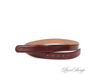 BRAND NEW WITHOUT TAGS SALVATORE FERRAGAMO SPECIAL EDITION CORDOVAN WINE LEATHER BELT STRAP XL