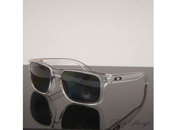 #1 ALL TIME CLASSICS! AUTHENTIC OAKLEY  USA MADE'HOLBROOK: CLEAR TRANSLUCENT HEMATITE LENS SUNGLASSES