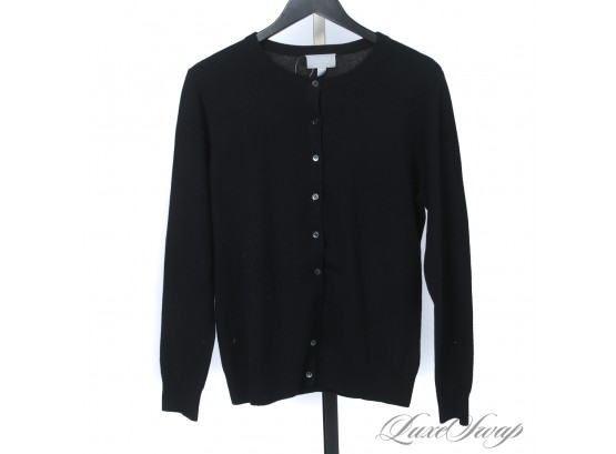 THE ESSENTIALS : PURE COLLECTION 100 PERCENT CASHMERE LIKE NEW BLACK CARDIGAN SWEATER 12