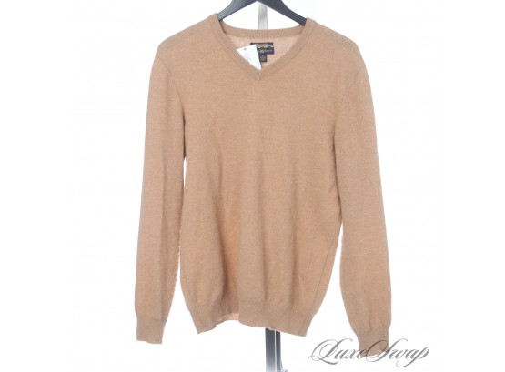 GUYS THIS IS WHERE ITS AT : CLUB ROOM 100 PERCENT PURE 2-PLY CASHMERE VICUNA BROWN V-NECK SWEATER M