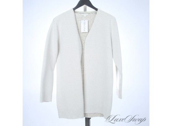 MODERN AND FRESH! COS COLLECTION OF STYLE AWESOME LACQUERED KNIT UNSTRUCTURED LONG CARDIGAN SWEATER M