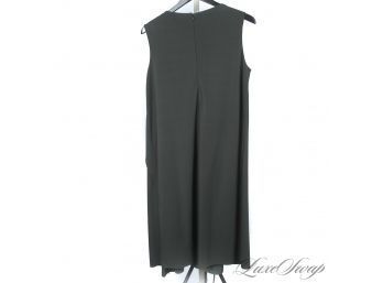 BEAUTIFUL! COS COLLECTION OF STYLE GREENED ANTHRACITE GREY STRETCH DRAPED GRECIAN DRESS M