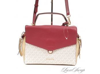 #10 START HOLIDAY SHOPPING! BRAND NEW WITHOUT TAGS MICHAEL KORS 'LENOX' TRI-TONE MULBERRY MONOGRAM BAG