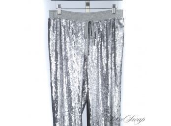 YES, THESE ARE INCREDIBLE. BRAND NEW WITHOUT TAGS MICHAEL KORS GREY KNIT ALLOVER FULL SEQUIN JOGGER SWEATS 2