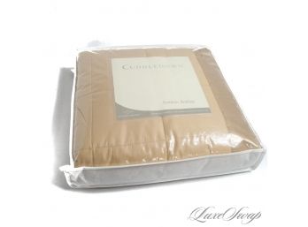 START HOLIDAY SHOPPING! BRAND NEW IN SEALED PACKAGE CUDDLEDOWN 400 THREAD CT TAN SATEEN SATIN TRIM TWIN THROW