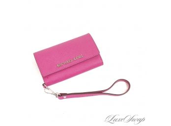 #1 START HOLIDAY SHOPPING! BRAND NEW UNUSED MICHAEL KORS PINK SAFFIANO LEATHER PHONE WRISTLET