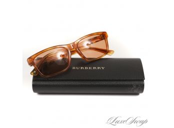 NEAR MINT AND ORIGINAL CASE! AUTHENTIC BURBERRY MADE IN ITALY TRANSLUCENT GLASSES WITH TARTAN NOVA ARM!