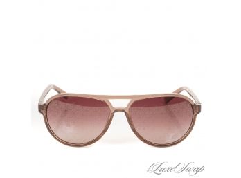 MOST WANTED! TORY BURCH TY 9009 TOFFEE BROWN TRANSLUCENT MONOGRAM ALLOVER LENS AVIATOR SUNGLASSES