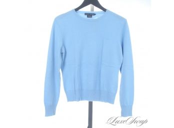 ITS PURE BABY! RALPH LAUREN ONE HUNDRED PERCENT CASHMERE BABY BLUE WOMENS CREWNECK SWEATER XL
