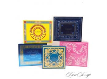 OMG THE DECOR OPTIONS! LOT OF 5 VIBRANT AND COLORFUL EMPTY VERSACE DISPLAY BOXES!
