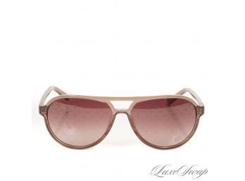 MOST WANTED! TORY BURCH TY 9009 TOFFEE BROWN TRANSLUCENT MONOGRAM ALLOVER LENS AVIATOR SUNGLASSES