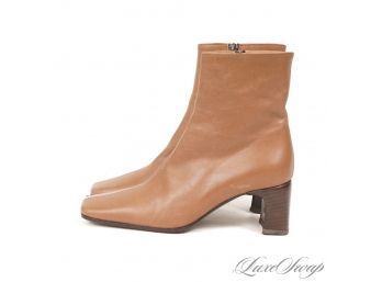 BRAND NEW WITHOUT BOX $250 ENRICO ANTONORI MADE IN ITALY BUTTERSCOTCH LEATHER SIDE ZIP BOOTIES 36 / 6