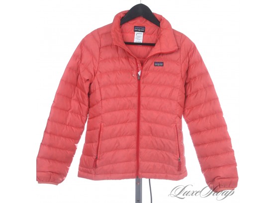 STUNNING PATAGONIA CORAL GOOSE DOWN FILLED ULTRALIGHT QUILTED PUFFER JACKET GIRLS XL (FITS ADULTS)
