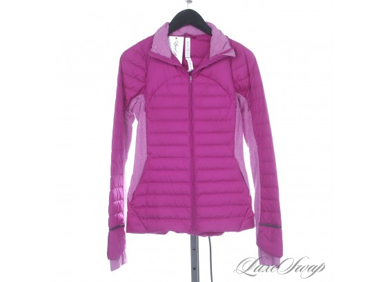 THE ONE EVERYONE WANTS! NEAR MINT LULULEMON GOOSE DOWN FILLED ULTRALIGHT MAGENTA PINK QUILTED JACKET 6