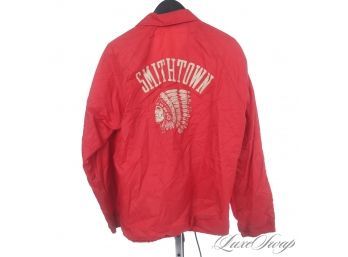 SMITHTOWN REPRESENT! VERY VINTAGE CHAMPION ROCHESTER RED FLANNEL LINED 'SMITHTOWN' COACHES JACKET