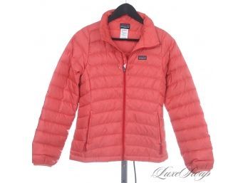 STUNNING PATAGONIA CORAL GOOSE DOWN FILLED ULTRALIGHT QUILTED PUFFER JACKET GIRLS XL (FITS ADULTS)