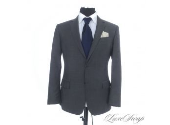 A SUPER RECENT MENS JOHN VARVATOS MADE IN ITALY SOLID GREY SLIM FIT STRETCH WOOL 2B 1V FF SUIT 50 / US 40