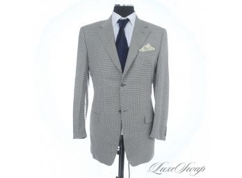 $1000 AWESOME AS HELL MENS CANALI MADE IN ITALY BLUE /CHESTNUT MICRO HOUNDSTOOTH BLAZER JACKET 54 L /US 44 L