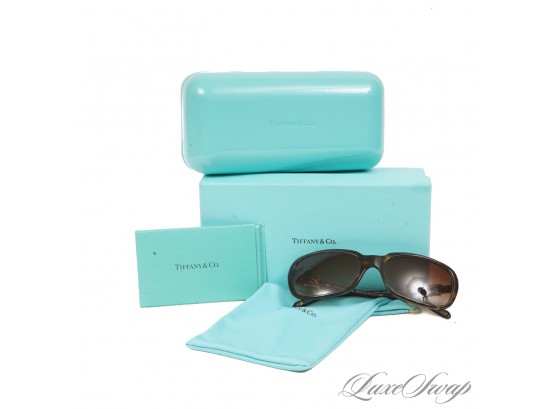 THE WHOLE KIT! AUTHENTIC TIFFANY & CO MADE IN ITALY BROWN TORTOISE TF 4023 SUNGLASSES WITH DOUBLE BOX