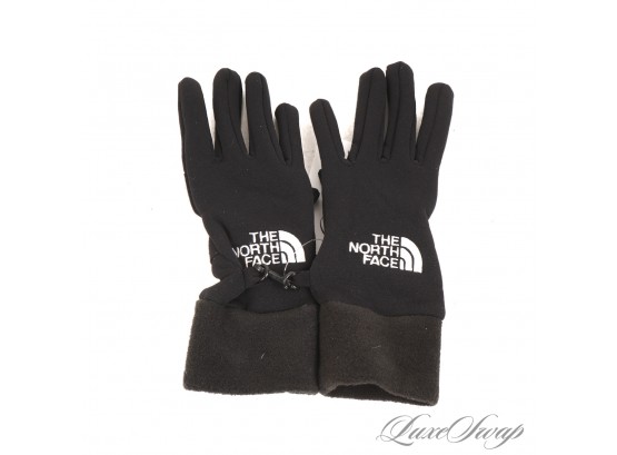 NEARLY BRAND NEW THE NORTH FACE BLACK POLARTEC MICROFIBER FLEECE STRETCH KNIT WOMENS GLOVES M