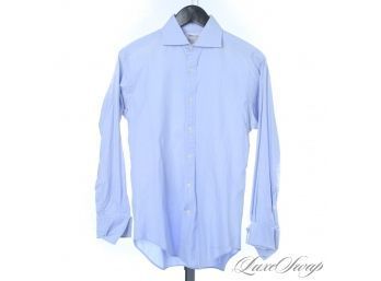 YOUR WEEK SORTED! LOT OF 4 MENS MODERN TM LEWIN SOLID BLUE FRENCH CUFF BUTTON DOWN BUSINESS SHIRTS 15