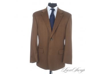 TWO WORDS - JUST BEAUTIFUL. MENS GRANT THOMAS 100 PERCENT PURE CASHMERE VICUNA BROWN FLANNEL BLAZER JACKET 44