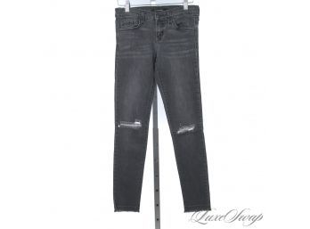 FLYING MONKEY MADE IN USA WASHED GREY SHREDDED EDGE MODERN AND SUPER FITTING SKINNY JEANS 25