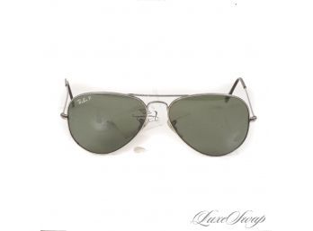 #1 THE ONES EVERYONE WANTS! AUTHENTIC RAY BAN MADE IN ITALY SILVER / GREEN LENS RB 3025 AVIATOR SUNGLASSES