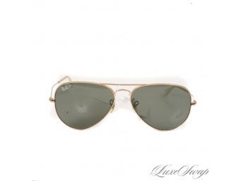 #5 THE REAL DEAL MOST WANTED RAY BAN 58MM GOLD GLASS GREEN LENS AVIATOR SUNGLASSES YESSSS