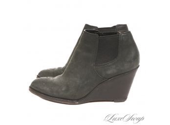 MODERN AND CURRENT COLE HAAN GRAND OS BLACKENED GREY STRETCH SIDE WEDGE SOLE BOOTIES 10