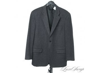 STUNNINGLY SOFT : MENS SAKS FIFTH AVENUE MADE IN CANADA 100 PERCENT LORO PIANA CASHMERE GREY FLANNEL JACKET 44