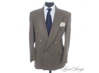 ULTIMATE LUXURY! MENS CHRISTIAN DIOR BROWN HOUNDSTOOTH TWEED DOUBLE BREASTED BLAZER JACKET