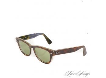 #10 LIMITED EDITION! RAY BAN ITALY 'LARAMIE SPECIAL SERIES' RB 4169 GREEN LENS TORTOISE WAYFARER SUNGLASSES