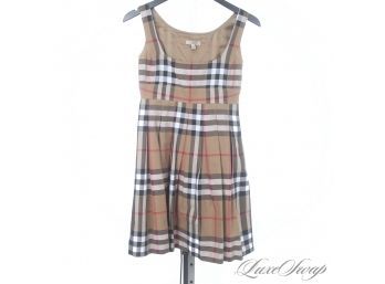 THE STAR OF THE SHOW! BURBERRY MADE IN ITALY NEAR MINT ALLOVER TARTAN PLAID DRESS 2