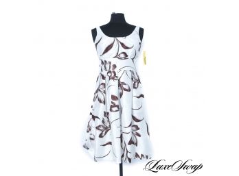 AWESOME CLAIRE WHITE BROWN FLORAL DRESS