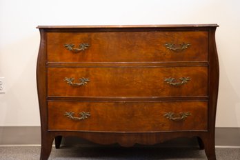 Mahogany Three Drawer Shaped Front Chest Of Drawers