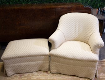 Upholstered Slipper Chair & Ottoman