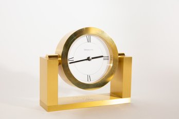 Tiffany & Co. Desk Clock Brass Mounted