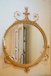 Regency Style Gilt Wood Mirror With Candle Arms By Friedman Brothers