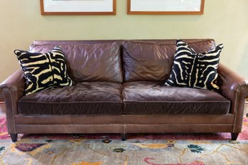 Ralph Lauren Leather And Mohair Sofa