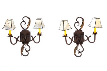 A Pair Of Designs By Bree Electric Iron Wall Sconces