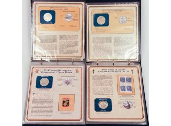 13 United States Silver Commemorative Dollars In Collector Panels