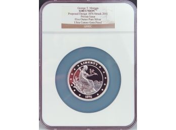 2011 Private Issue NGC Ultra Cameo Gem Proof George T. Morgan $100 Union 5ozt Silver Coin, COA