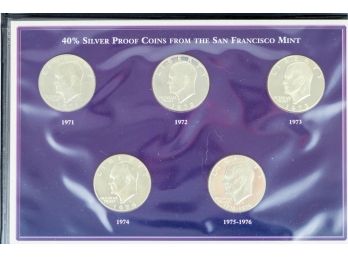 Complete Collection Of United States Silver Proof Eisenhower Dollars- 5 Coins