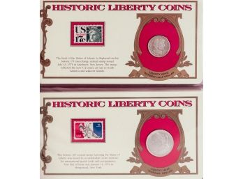 'Historic Liberty Coins' Silver Type Coins- 4 Seated Coins , Merc, Barbers, SLQ, V Nickel, Morgan, Walking Lib