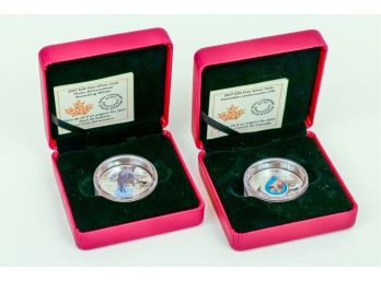 Two Canadian Mint $20 3-D Breaching Whale & Canadian Underwater Life Rounds- Boxes & COAs