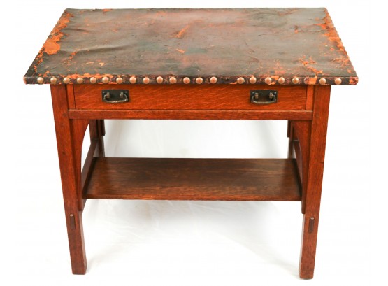 L&JG Stickley Desk With Original Leather Top