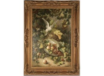 Oil On Canvas, Still Life With Fruit  & Dove Signed Nandenberg
